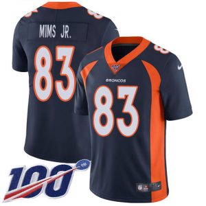 Broncos #83 Marvin Mims Jr. Navy Blue Alternate Men's Stitched NFL 100th Season Vapor Untouchable Limited Jersey