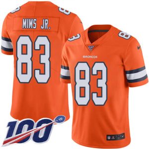 broncos #83 marvin mims jr. orange men's stitched nfl limited rush 100th season elite jersey