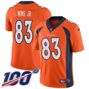 limited Broncos #83 Marvin Mims Jr. Orange Team Color Men's Stitched NFL 100th Season Vapor Untouchable Limited Jersey