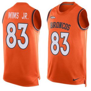 wholesale Broncos #83 Marvin Mims Jr. Orange Team Color Men's Stitched NFL Limited Tank Top Jersey