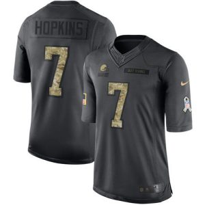 Browns #7 Dustin Hopkins Black Men's Stitched NFL Limited 2016 Salute to Service Jersey