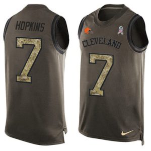 Browns #7 Dustin Hopkins Green Men's Stitched NFL Limited Salute To Service Tank Top Jersey