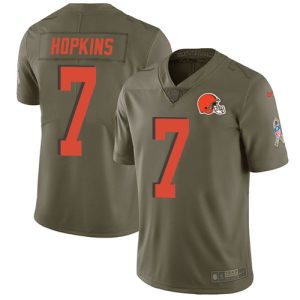 browns #7 dustin hopkins olive men's stitched nfl limited 2017 salute to service cheap jersey