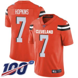 wholesale Browns #7 Dustin Hopkins Orange Alternate Men's Stitched NFL 100th Season Vapor Untouchable Limited Jersey