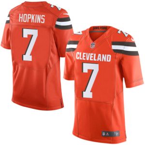 authentic Browns #7 Dustin Hopkins Orange Alternate Men's Stitched NFL New Elite Jersey