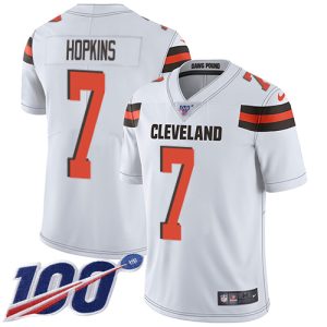 Browns #7 Dustin Hopkins White Men's Stitched NFL 100th Season Vapor Untouchable Limited Jersey