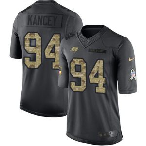 buccaneers #94 calijah kancey black men's stitched nfl limited 2016 salute to service wholesale jersey