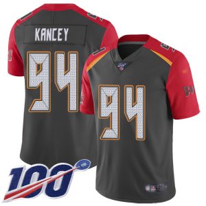 Buccaneers #94 Calijah Kancey Gray Youth Stitched NFL Limited Inverted Legend 100th Season Jersey