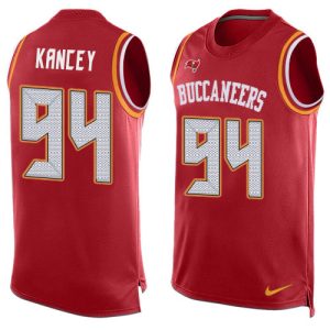 cheap Buccaneers #94 Calijah Kancey Red Team Color Men's Stitched NFL Limited Tank Top Jersey