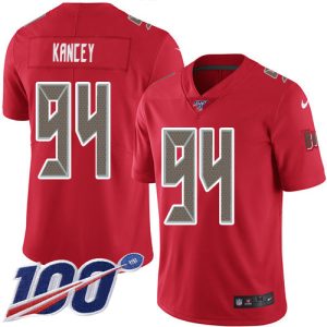 buccaneers #94 calijah kancey red youth stitched nfl limited rush 100th season wholesale jersey