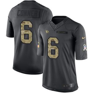 cardinals #6 james conner black men's stitched nfl limited 2016 salute to service customized jersey