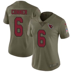 wholesale Cardinals #6 James Conner Olive Women's Stitched NFL Limited 2017 Salute To Service Jersey