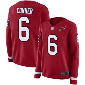 cardinals #6 james conner red team color women's stitched nfl limited therma long sleeve cheap jersey