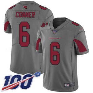 wholesale Cardinals #6 James Conner Silver Men's Stitched NFL Limited Inverted Legend 100th Season Jersey