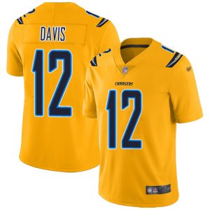 cheap Chargers #12 Derius Davis Gold Youth Stitched NFL Limited Inverted Legend 100th Season Jersey