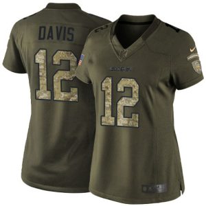 customized Chargers #12 Derius Davis Green Women's Stitched NFL Limited 2015 Salute to Service Jersey