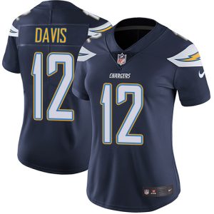 chargers #12 derius davis navy blue team color women's stitched nfl vapor untouchable limited cheap jersey