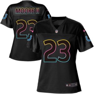 personalized Colts #23 Kenny Moore II Black Women's NFL Fashion Game Jersey