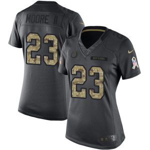 Colts #23 Kenny Moore II Black Women's Stitched NFL Limited 2016 Salute to Service Jersey