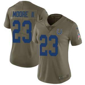 Colts #23 Kenny Moore II Olive Women's Stitched NFL Limited 2017 Salute To Service Jersey