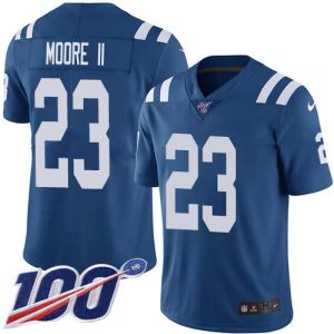 colts #23 kenny moore ii royal blue team color men's stitched nfl 100th season vapor limited wholesale jersey