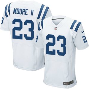 custom Colts #23 Kenny Moore II White Men's Stitched NFL Elite Jersey