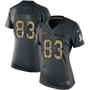 commanders #83 jamison crowder black women's stitched nfl limited 2016 salute to service custom jersey