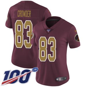 Commanders #83 Jamison Crowder Burgundy Red Alternate Women's Stitched NFL 100th Season Vapor Limited Jersey