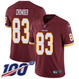 commanders #83 jamison crowder burgundy red team color men's stitched nfl 100th season vapor limited elite jersey