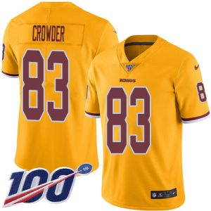 custom Commanders #83 Jamison Crowder Gold Men's Stitched NFL Limited Rush 100th Season Jersey