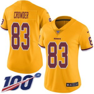 wholesale Commanders #83 Jamison Crowder Gold Women's Stitched NFL Limited Rush 100th Season Jersey