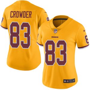 commanders #83 jamison crowder gold women's stitched nfl limited rush 100th season personalized jersey