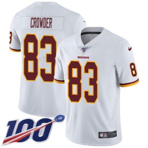 commanders #83 jamison crowder white men's stitched nfl 100th season vapor limited customized jersey