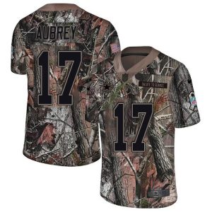 cowboys #17 brandon aubrey camo men's stitched nfl limited rush realtree replica jersey