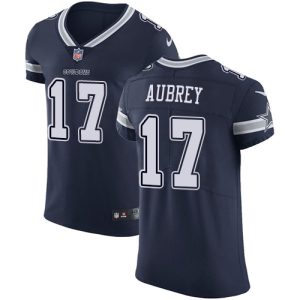 cowboys #17 brandon aubrey navy blue team color men's stitched nfl vapor untouchable elite personalized jersey