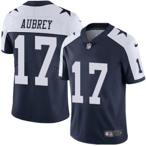 Cowboys #17 Brandon Aubrey Navy Blue Thanksgiving Men's Stitched NFL Vapor Untouchable Limited Throwback Jersey