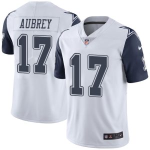 Cowboys #17 Brandon Aubrey White Men's Stitched NFL Limited Rush Jersey