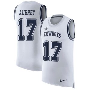 Cowboys #17 Brandon Aubrey White Men's Stitched NFL Limited Rush Tank Top Jersey