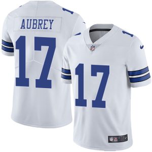 customized Cowboys #17 Brandon Aubrey White Men's Stitched NFL Vapor Untouchable Limited Jersey