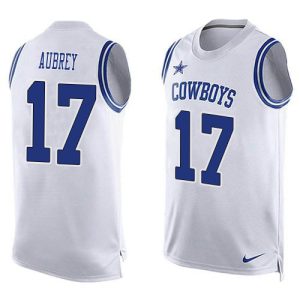 Cowboys #17 Brandon Aubrey White Team Color Men's Stitched NFL Limited Tank Top Jersey