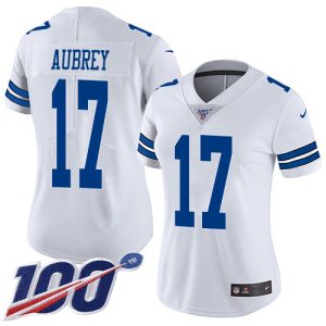 Cowboys #17 Brandon Aubrey White Women's Stitched NFL 100th Season Vapor Untouchable Limited Jersey