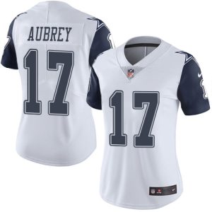 wholesale Cowboys #17 Brandon Aubrey White Women's Stitched NFL Limited Rush Jersey