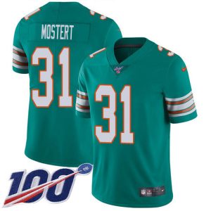 youth Dolphins #31 Raheem Mostert Aqua Green Alternate Men's Stitched NFL 100th Season Vapor Untouchable Limited Jersey