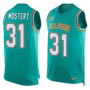 dolphins #31 raheem mostert aqua green team color men's stitched nfl limited tank top cheap jersey