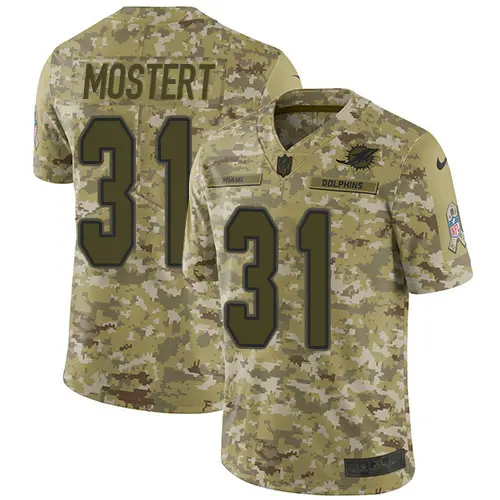 Dolphins #31 Raheem Mostert Camo Men's Stitched NFL Limited 2018 Salute To Service Jersey
