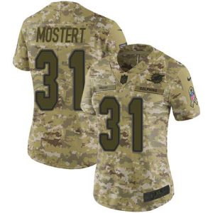 cheap Dolphins #31 Raheem Mostert Camo Women's Stitched NFL Limited 2018 Salute To Service Jersey