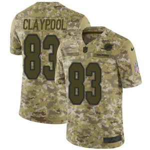 dolphins #83 chase claypool camo men's stitched nfl limited 2018 salute to service customized jersey