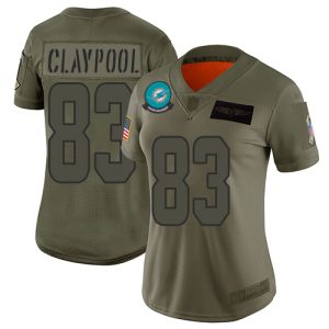 Dolphins #83 Chase Claypool Camo Women's Stitched NFL Limited 2019 Salute To Service Jersey