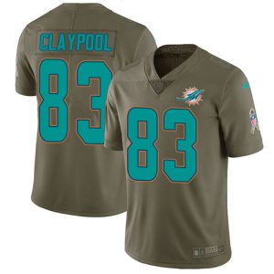 Dolphins #83 Chase Claypool Olive Men's Stitched NFL Limited 2017 Salute to Service Jersey