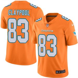 Dolphins #83 Chase Claypool Orange Men's Stitched NFL Limited Rush Jersey